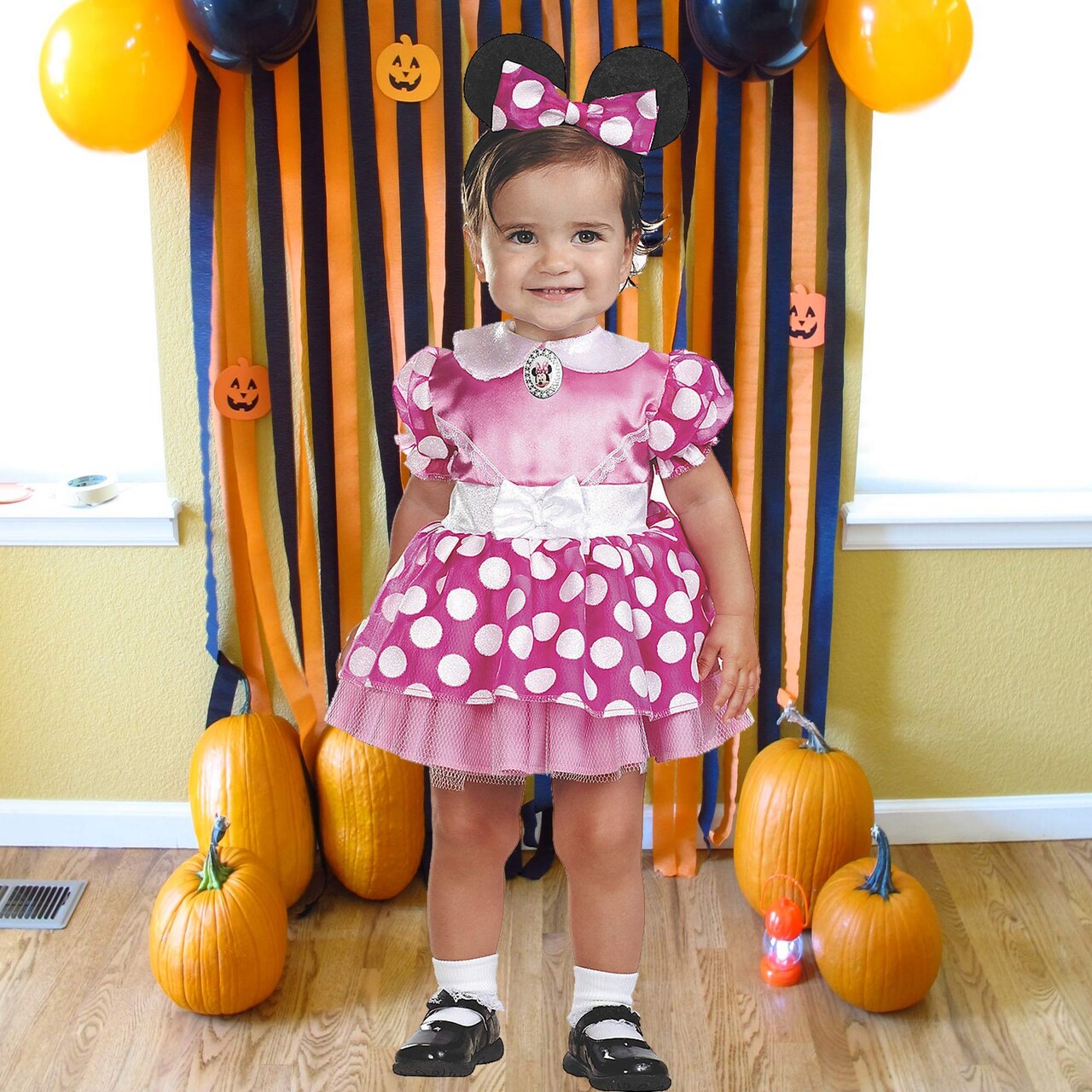 Infant Minnie Mouse Costume Dress with Petticoat and Headband